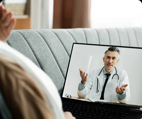 Virtual patient-clinician interaction fostering engagement and care connection.