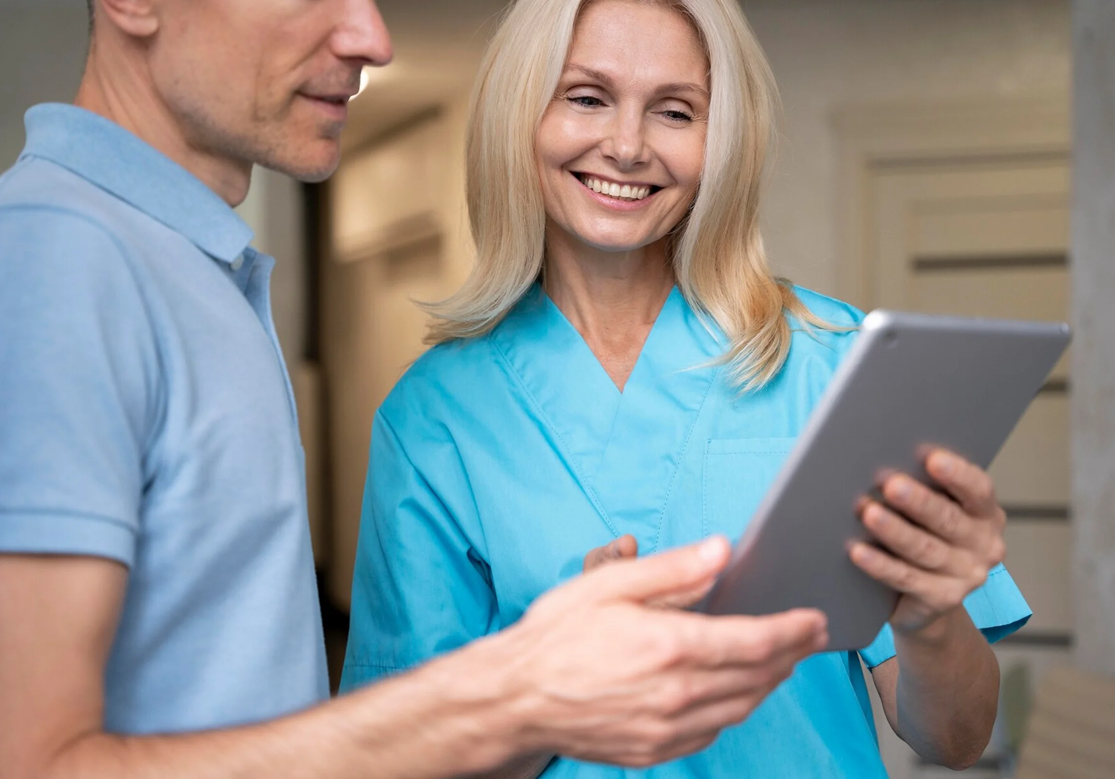 Physician viewing the impacts of connected care on her patient population.