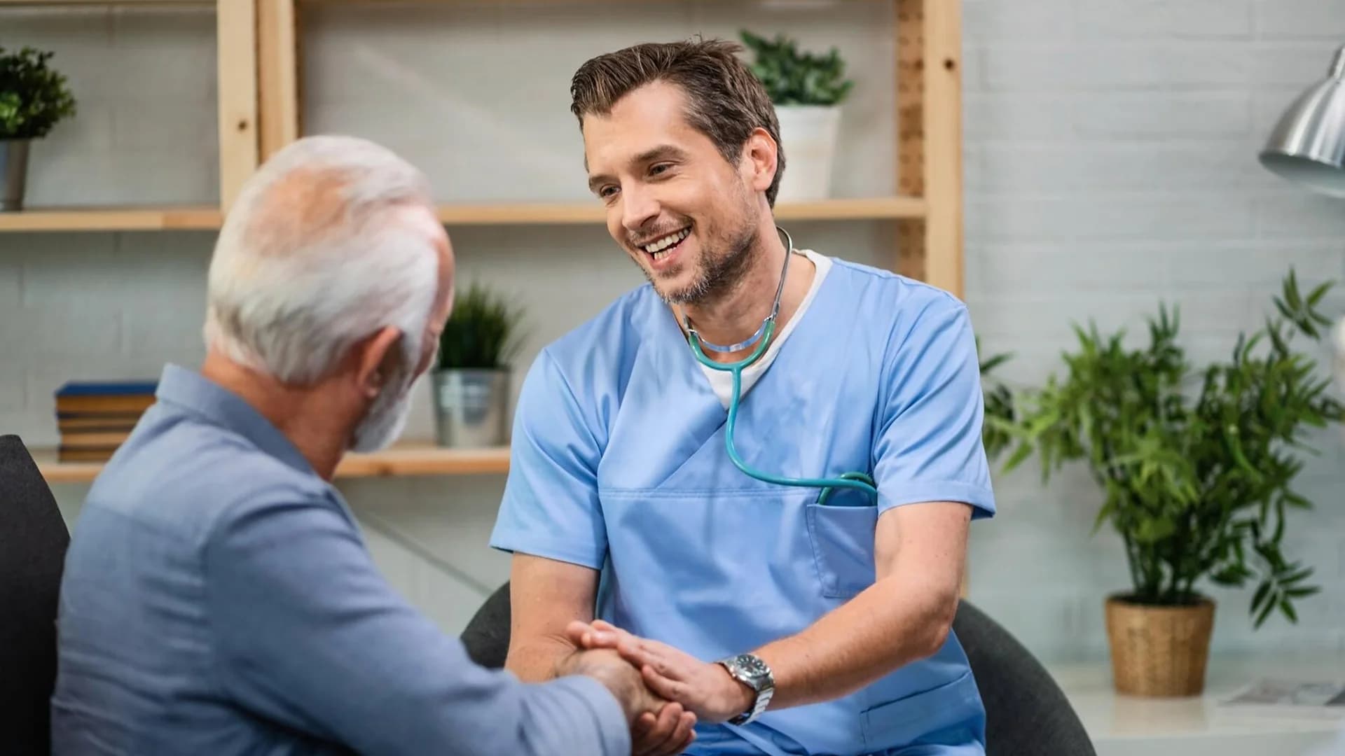 Reassuring doctor with patient enrolling in the GUIDE program.