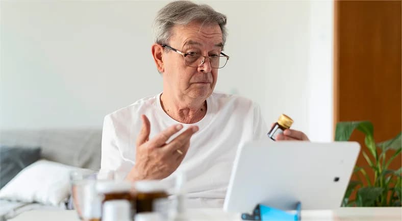 Patient starting RPM program and measuring blood pressure using a home monitoring devic