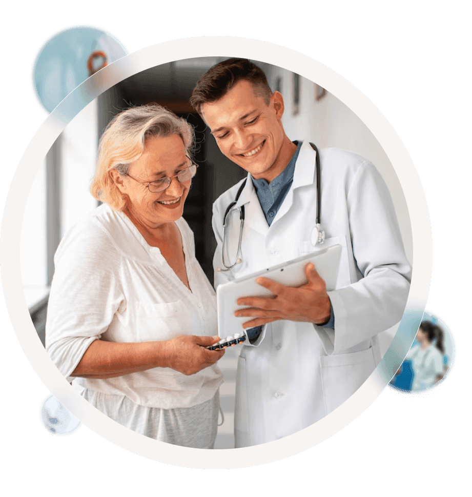 Patient using device to get the blood pressure